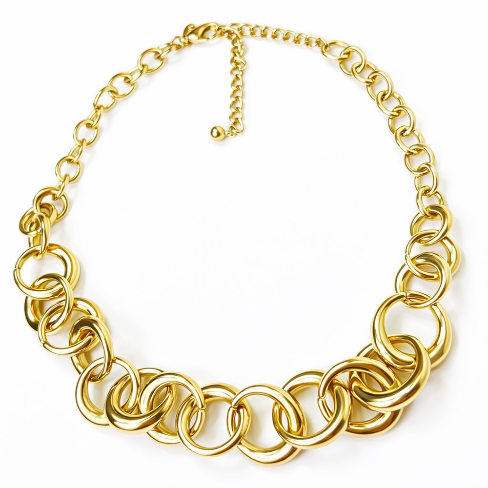 Vintage Chico’s Gold-Tone Chunky Chain Link Necklace 17” + 4” Extender